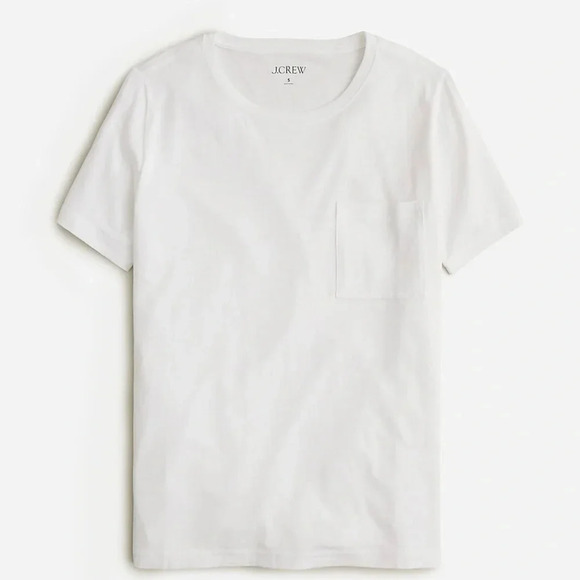New J Crew Premium Jersey Pocket Tee Shirt White - Picture 2 of 10